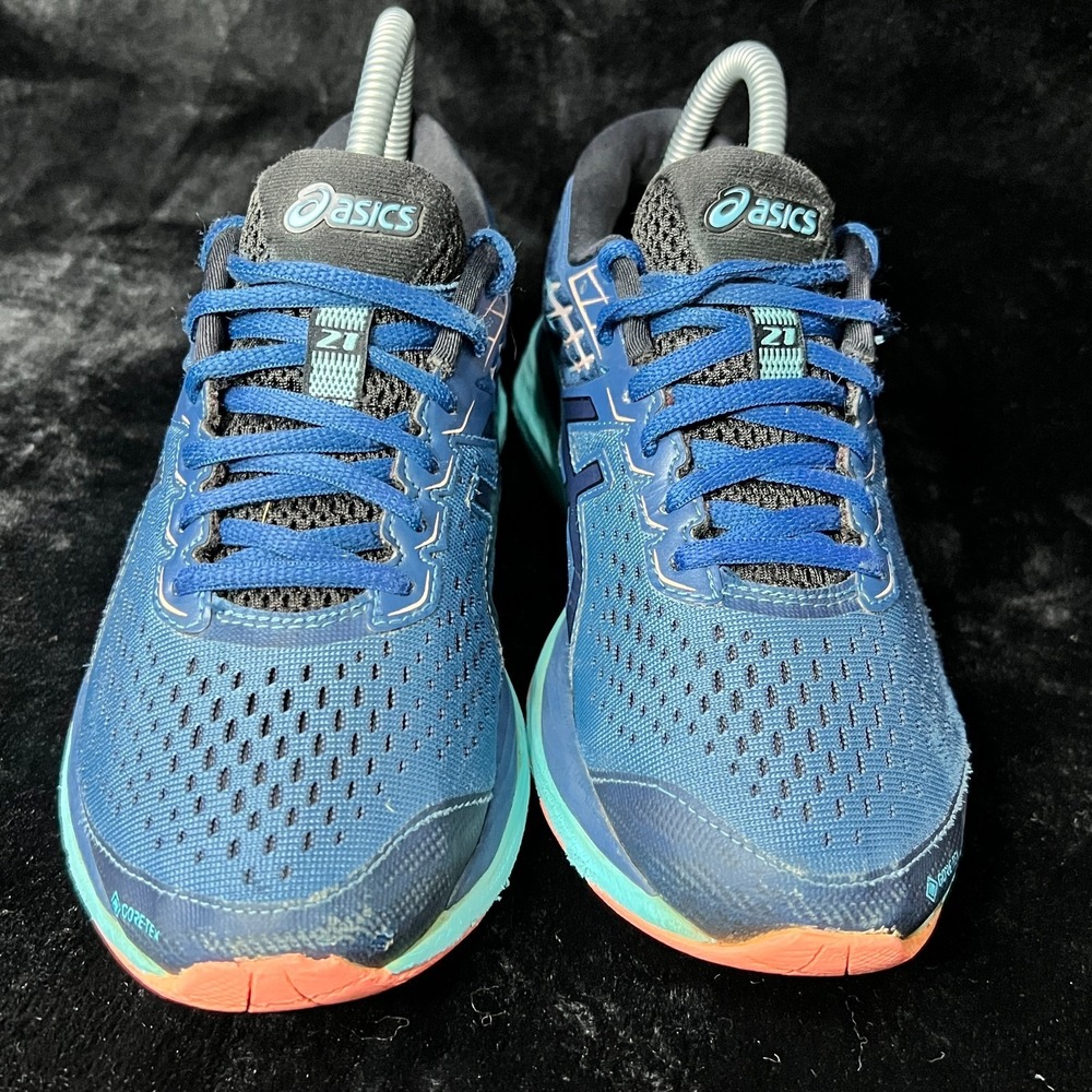 Asics Gel-Cumulus 21 G-TX 1012A487 Womens 7 Running Shoes Midnight Blue Sneakers - Picture 2 of 6
